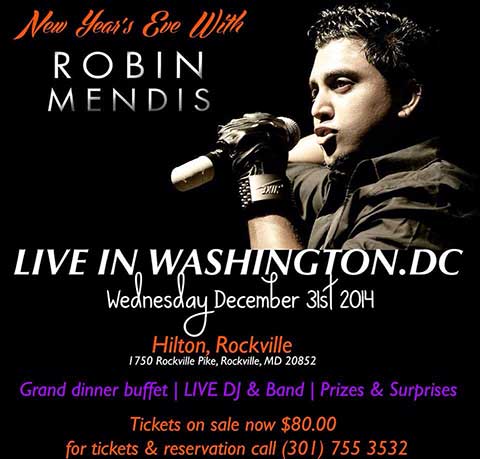 Robin Mendis Performing Live This New Year's Eve at Washington DC
